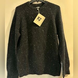Frank & Oak Speckled Black Crewneck Sweater